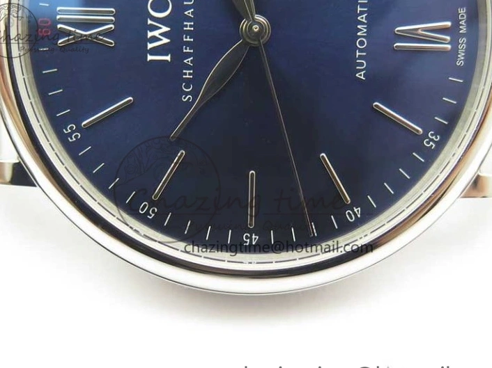 MIROTIME 0307 Portofino IW356501 SS V3 MK 1:1 Best Edition Blue Dial On SS Mesh Bracelet MIYOTA Timeless 7194